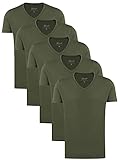 Yazubi 5-Pack T-Shirt Mythic Basic Tee V-Neck Männer Shirt Herren T Shirt 6XL, Grün (5-Pack Kalamata 190510), 6XL