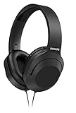 Philips Audio TAH2005BK/00 Over-Ear Stereo Kopfhörer mit Kabel (2-m-Kabel, 40-mm-Neodym-Treiber, Passive Geräuschisolierung, Verstellbarer Kopfbügel, Leicht) Schwarz - 2020/2021 Modell, einheitsgröß