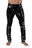 Noir Handmade Lange Herren fetisch Gogo Hose aus elastischem PVC schwarz glänzend Männer Pants S