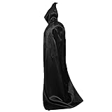 Myir Unisex Umhang mit Kapuze, Halloween Umhang für Erwachsene Cosplay Vampir Kostüm Halloween Kostüm (Schwarz, M)