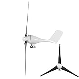Socobeta Kleiner Aerogenerator Windturbinengenerator zur Stromerzeugung mit Steuerungszubehör(Black, 12V)