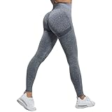 Nahtlose Damenleggings, Yogahose mit hohem Bund und Stretch-Bauch, atmungsaktive Fitnesshose für den Fitnesssport A XL