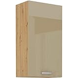Hängeschrank 50-90 Eiche Artisan Cappuccino Hochglanz Küchenzeile Küchenblock