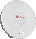 Grundig Radiowecker mit Sonnenaufgangssimulation | Stimmungslicht mit verschiedenen LED-Farben | Aufwachen durch natürliche Klänge oder Radio| Schlummer-Funk