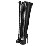 GIARO MOUCHARD Premium Stiefel für Damen - elegante High-Heels - Kniestiefel mit hohem Absatz - Damenstiefel - Stöckelschuhe für Frauen - erhältlich in 5 Farben (Schwarz Matt, numeric_40)