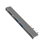 Oyrcvweuy Multi-Typ-C-Kabeladapter, USB 2.0, Hub, SD/TF-Kartenleser, 5-in-1, Datentransfer-Hub, Computerzubehö