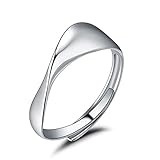 fohatu 925 Sterling Silber Mobius Hochglanz Ring Persönlichkeit Twist Versprechen Zierliche Ästhetische Ringe Schmuck Geschenk Thanksgiving, Weihnachten,Silb