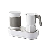 ABCD Kapsel-Kaffee-Milchschaum, All-in-One-Fancy-Kaffeemaschine, elektrisches Mokakannen-Set, Espressomaschine mit Milchaufschäumer, 3 Minuten Latte-Zubereitung, EIN-Knopf-Bedienung