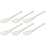 WELLGRO Eierlöffel aus Porzellan - weiße Porzellanlöffel, Kaffeelöffel, Teelöffel, Dessertlöffel, Eierbecher, Besteck, verschiedene Mengen wählbar, Stückzahl:6 Stück