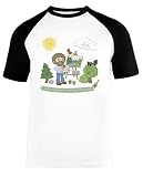 glücklich Wenig Bäume - Bob Ross Unisex Baseball T-Shirt Kurze Ärmel Herren Damen Weiß Schw