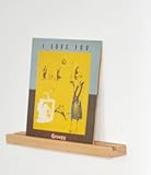 Holzrahmen für Schallplatten im japanischen Stil, einfacher Wandhalter für Schallplatten, natürliches Holz, Farbe und Braun, 32 x 4,5 x 2 cm, modern, robust, für Familienbüro, Geschenke (Bois)