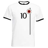 aprom Albanien Fußball T-Shirt im Trikot Look ST-1 Ringer ws (L)