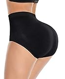 FUTATA Damen-Shorts, zum Anheben von Po, gepolstert, schwarz, Large-X-Larg