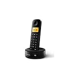 Philips Schnurloses Telefon - D1651B/01 - DECT Telefon - Haustelefon - Festnetzanschluss - Anrufbeantworter - Schwarz, Black