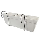 Art Plast Lolego Fly Square Blumenkasten 40 cm mit Halterung, gebogen, Weiß