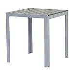Pure Home & Garden Aluminium Gartentisch Fire Square mit Polywood Tischplatte, 70x70 cm absolut wetterfest, Silber aus dem H