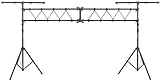 Showlite LTS-100 Traversen System (2x T-Bar Ständer 2x Quertraverse, Höhenverstellbar von 1,50m - 3,00m, Belastbar bis 75kg) schw