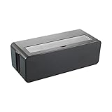 Kabel-Organisationsbox, Kabelmanagement-Box, Aufbewahrungsbox, Kabel-Organizer, 25,8 x 12,5 x 11,1 cm, Kabelversteck für kleine Steckdosenleisten, Überspannungsschutz, Ladegeräte, Adapter (schwarz)
