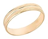 Ardeo Aurum Trauring Unisex Damenring Herrenring aus 375 Gold Gelbgold massiv hochglanz diamantiert Ehering Größe 58