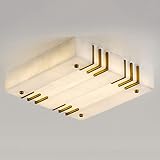 Mlight Quadratische Neue chinesische Marmor-Deckenlampe einfache dimmbare Schlafzimmerbeleuchtung geeignet für Hotels und R