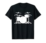 Schlagzeug-Set Silhouette Minimalistische Illustration T-S