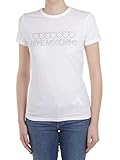 Love Moschino Womens Slim fit Short-Sleeves, Personalised with Crystal Seasonal Logo Application T-Shirt, Optical White, 40