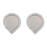 Unomor 2 Stück Flammenform 360 Grad Drehung Handy Metall Ring Halter Schnalle Ring Halterung Finger Gyro Ring Griff Handy Ständer Halter (Silber) für Telefon Dek