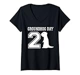 Damen Groundhog Fußball-Trikot 2021, lustiges Geschenk T-Shirt mit V