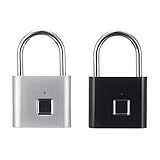 MNAD Fingerabdruck-Vorhängeschloss, USB wiederaufladbar, für Sicherheitsschloss, Tür, Schublade, Gepäck, Kofferschloss (Farbe: schwarz)