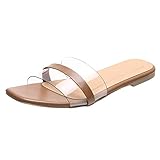 Atmungsaktive Sandalen Strand Square Toe Sommer Frauen Schuhe Offene Slip-On Heels Damen Sandalen, khaki, 40 EU