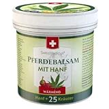 SwissMedicus Pferdebalsam mit Hanf wärmend - ideal für Sportler - Traditionelle Schweizer Rezeptur - Natürliche Pflanzenextrakte - alltäglicher Gebrauch - Pferdesalbe - 250