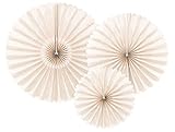 Libetui Set Rosetten Beige Party Deko Rosetten Set Dekorative Fächer Beige Papier Deko Rosetten Papierfächer Papierrosetten für Hochzeit Geburtstag Party Fest Feier Home Deko Wanddeko Beig