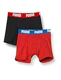 PUMA Jungen Boys Basic Boxer 2P Boxershorts, Mehrfarbig (Red/Black 786), (HerstellergröÃŸe: 152) (2er Pack)
