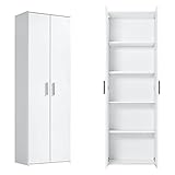 mokebo® Mehrzweckschrank 'Der Lange' moderner Aktenschrank, Schrank & Haushaltsschrank, Made in Germany | 60x180x34 (B/H/T in cm) | Weiß