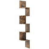 YOUDENOVA Eckregal 23cm Breit Regal mit Zickzack-Design Wandregal Holz Bücherregal Wand Hängeregal Schlafzimmer Deko B