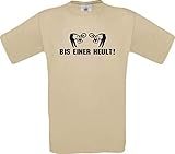 Shirtinstyle T-Shirt BIS Einer HEULT Biken BMX Downhill Cruisen Fahrrad Fun Shirt, Farbe Khaki, Größe XXL