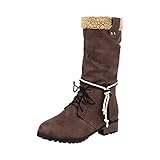 YunYoud Stiefeletten für Damen Schuhe Warme Schuhe aus Baumwolle wasserdichte rutschfeste Booties High Top Stiefel Bequeme atmungsaktive Stiefeletten für D