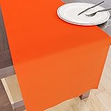 Encasa Homes Tischläufer für 6 Seater Essen - Orange - Groß 40 x 150 cm, 100% Baumwolle Unifarben einfarbig gefärbt Dekorationstuch für Party, Bankett, Restaurant - maschinenwaschb