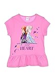 Frozen - Die Eiskönigin T-Shirt Mädchen Sommer Shirt Top Oberteil ELSA Anna (Pink, 116)