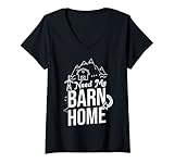 Damen Urkomisch Meine Scheune Farming Ranch Ställe Farmstead Liebhaber T-Shirt mit V