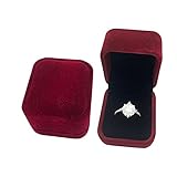 2 Stück Samt-Ringschatulle, klassische Einzelring-Geschenkschachtel für Braut oder Liebhaber, Ohrring-Schmuck-Aufbewahrungsbox, geeignet für Antrag, Verlobung, Hochzeit, Geburtstag (rot)