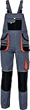 Stenso des-Emerton - Herren Slim Fit Arbeits-Latzhose - Grau/Schwarz/Orange EU54
