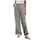 Freizeithose Damen Baumwolle Freizeithosen Modisch Loose Schlaghose Stoffhose Weich Jogginghose Dünn Luftig Haremshose Pumphose Boho Stretch mit Taschen Gummibund Lounge Hose Sporthose Sw