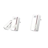 AVM Fritz Powerline 1240E/1000E WLAN Set (1,200 MBit/s, WLAN-Access Point, deutschsprachige Version, weiß) & Fritz Powerline 1260E Single-Adapter (1.200 MBit/s, deutschsprachige Version) weiß