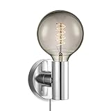 Wandlampe Modern Design, Wandbeleuchtung Chrome, Lampe Wohnzimmer, DEKRA-zertifizierte Wandleuchte, E27 Fassung perfekt geeignet für LED, Wally