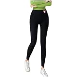 Voberry Damen Leggins Hose Gefütterte Warm Frauen Dicke Strumpfhose Blickdichte Sporthose Thermoleggins Jogginghose Elastische Winter Thermal Sweatpants Yogahosen Plüsch F