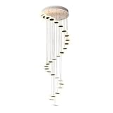 MissLi Moderne LED Kronleuchter Wohnzimmer Pendelleuchte Schlafzimmer Leuchten Treppe Schwebende Lichter Restaurant Hängende Beleuchtung Leuchte (Color : Warm Light, Size : 28 Lights)