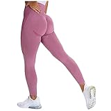 QTJY Damen Fitness Nahtlose Übungsleggings, Liegestütze, Kniebeugen, hoch taillierte Po-Lifting-Yogahose DL