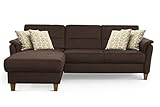 CAVADORE Ecksofa Palera / L-Form-Sofa im Landhausstil mit Federkern / 244 x 89 x 163 / Mikrofaser-Bezug, B