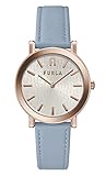 Furla Watches Damen-Armbanduhr Edelstahl Quarz Leder Blau 18 (Modell: WW00003005L3)